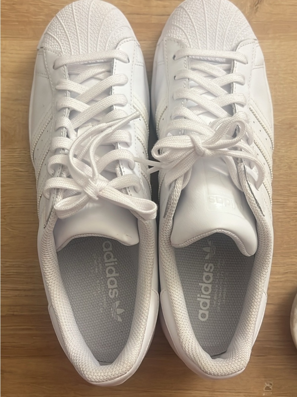 adidas White Classic Shell-Toe Low-Top Sneakers